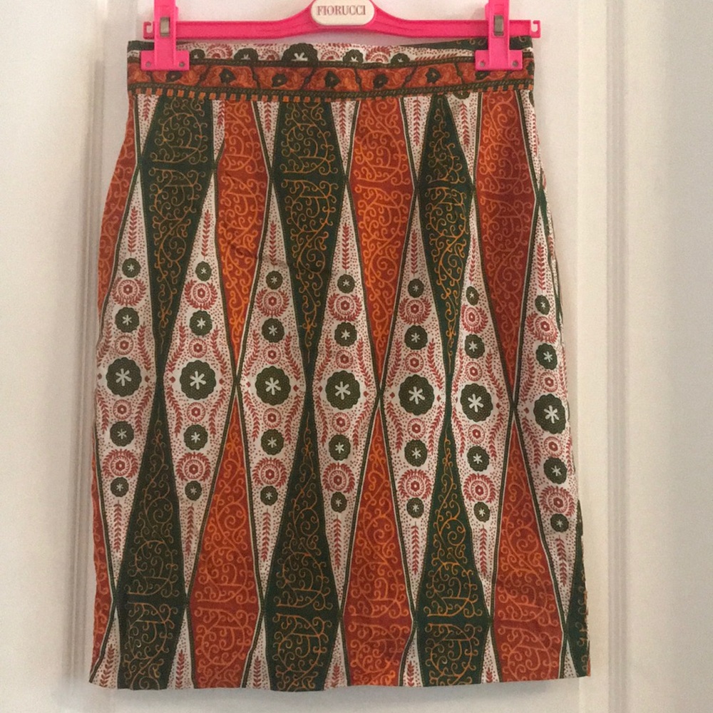 Vintage handmade boho 100% cotton pencil skirt